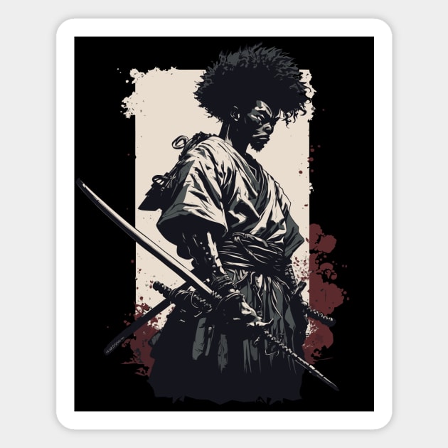 Afro-American Samurai Magnet by Snoe